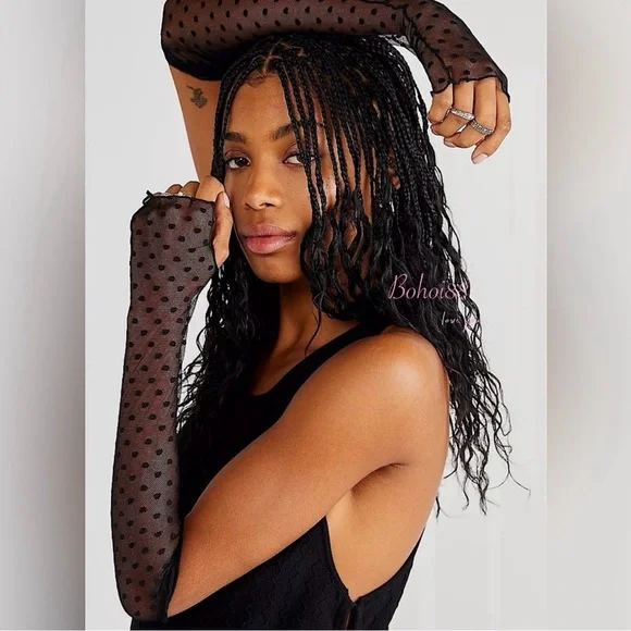 NEW Free People Coucou Lola Swiss Dot Gloves - Picture 5 of 5